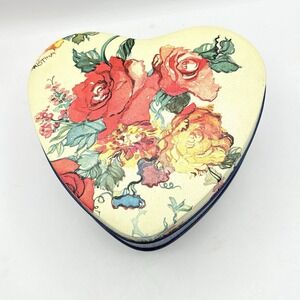 Heart Shaped Metal Soap Tin Container Tudor Garden 1988 Potpourri Press Sgnd